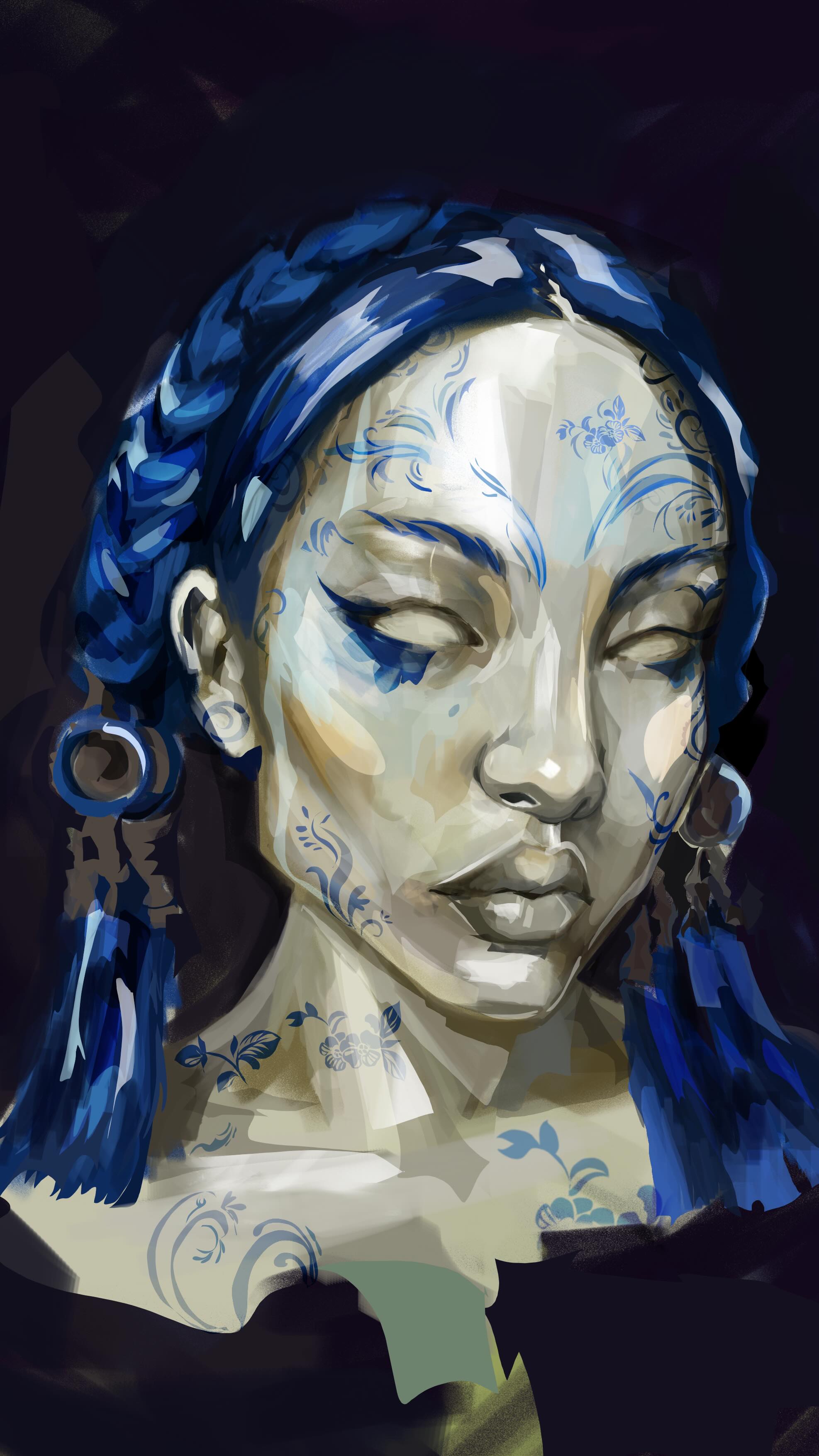 An expressive illustrated portrait